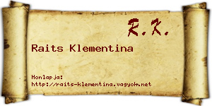 Raits Klementina névjegykártya